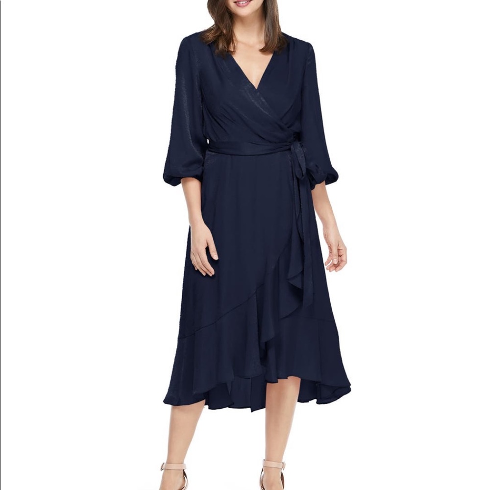 NWT GMG Jennifer Navy Wrap Dress